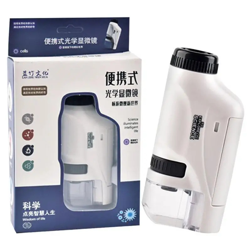 Scope For Kids 60X-120X Pocket Scope con LED Light STEM Educational Science Toys Mini Handheld 7-14 anni