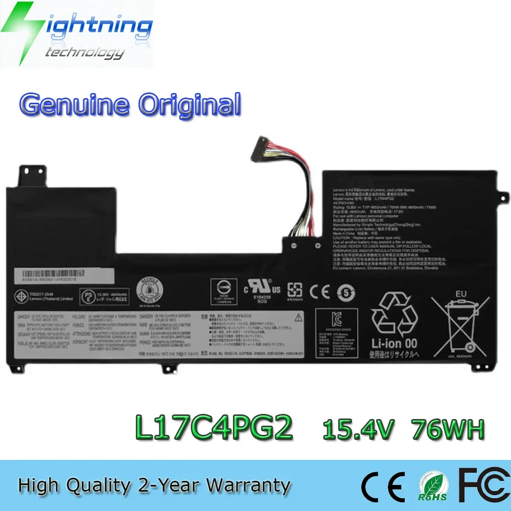 New Original L17C4PG2 15.4V 76Wh Laptop Battery for Lenovo Legion Y730-17ICH Y740-17ICHG L17M4PG2