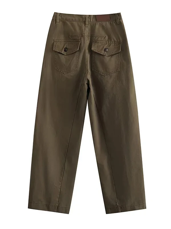 American Sle Retro ket Arbeitshose Damen Gerades Bein Lässige Lange Hose 3D-Schneiderei Abnehmen Vielseitig Street Sle