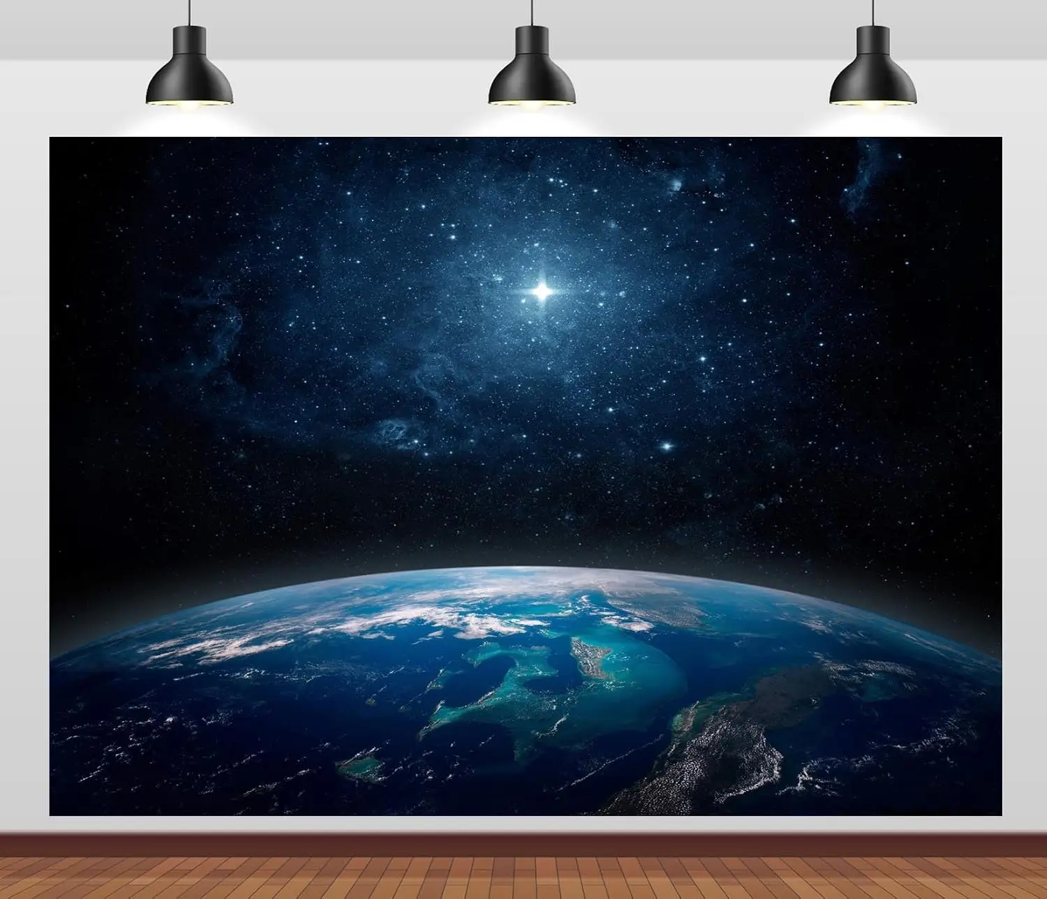 Celestial Galaxy Tapestry Earth Night Sky Stars Nebula Deep Space Cosmic Wall Hanging Art Decor Print for Bedroom Living Room