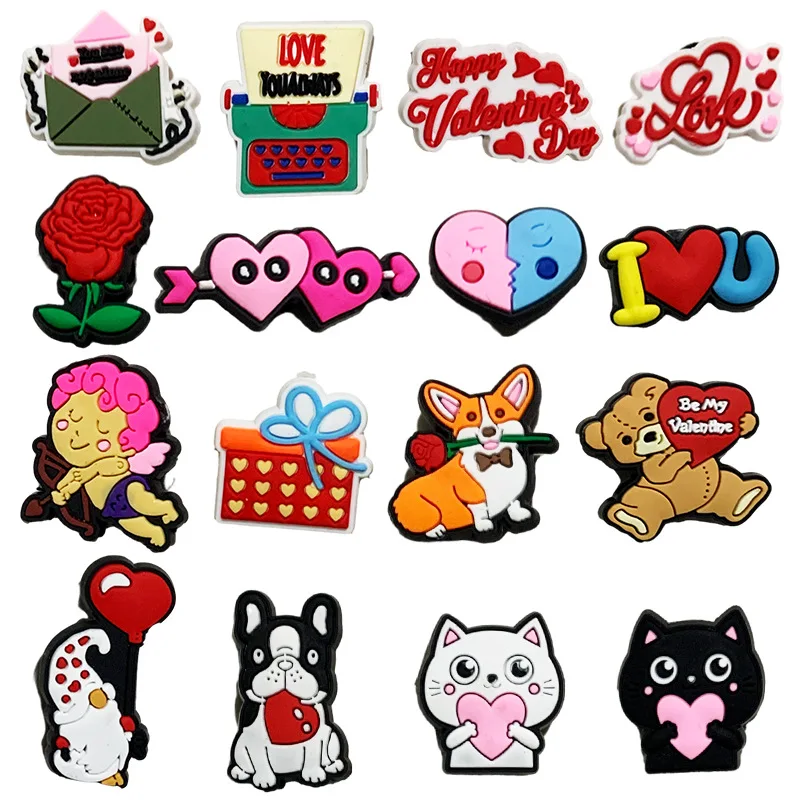 Best-selling Cute Cartoon New hole Shoes DIY cartoon shoe flower decoration pink girl Valentine's Day shoe accessories Gifts