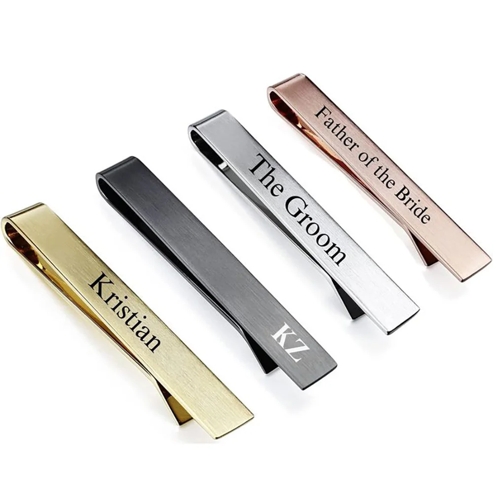 Sipuris شخصية الرجال اسم التعادل كليب الفولاذ المقاوم للصدأ مخصص محفورة شعار التعادل المشبك العصرية الهيب هوب مجوهرات هدايا الزفاف #2