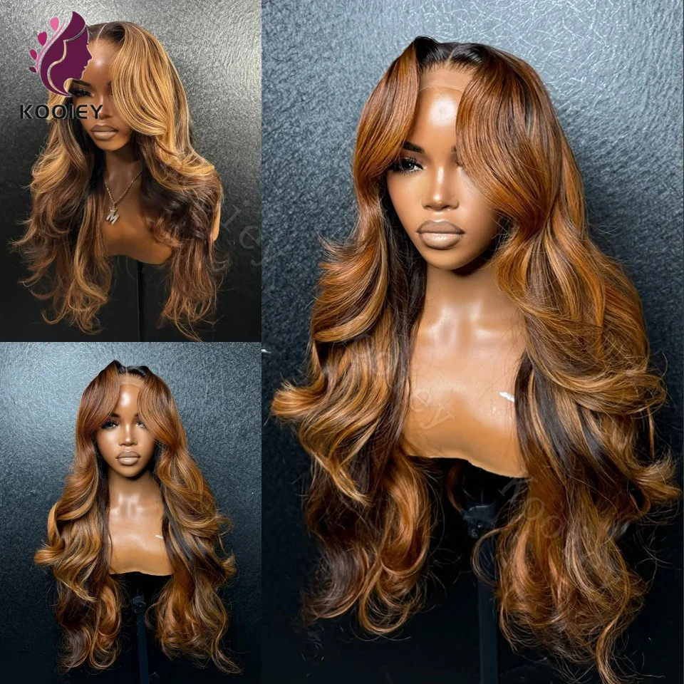 

Highlight Body Wave Human Hair 360 Lace Wigs 4/27 Honey Blonde Body Wavy Silk Top Human Hair Wig For Women Brazilian Remy Wig