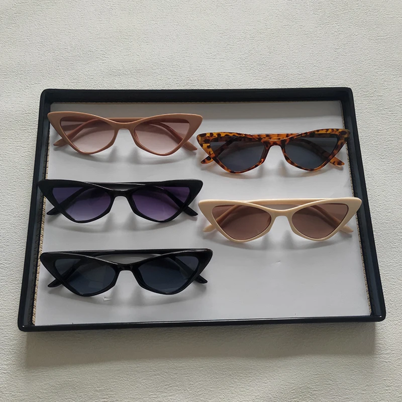 

5 Pairs Per Set Wholesale Sunglasses For Women Cat Eye Eyewear Classic Vintage Small Triangle Frame Sun Glasses Outdoor Shades