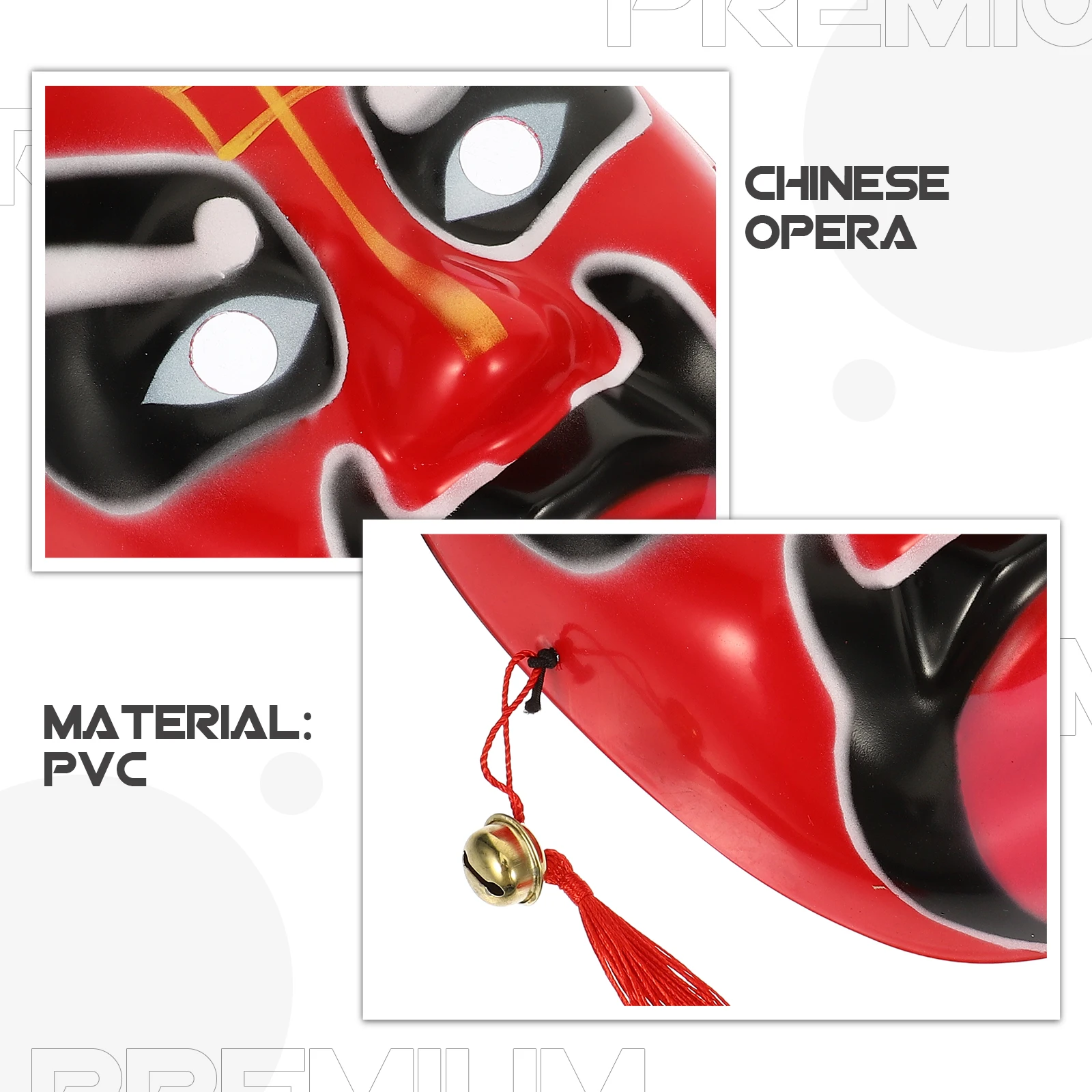 

Half Face Mask Cosplay Costume Chinese PVC Decoration Masks Decorative Washable