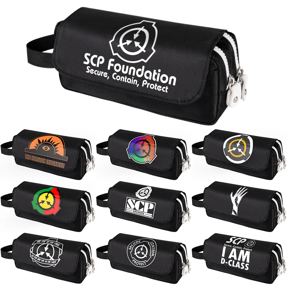 

SCP Foundation Pencil Case Multi Layer Large Capacity Travel Storage Bag Stationary Pen Storage Bag Student Pencil Case