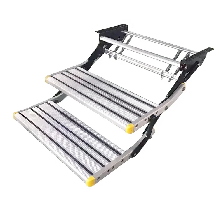 Low Price Manual/Automatic Folding Step For RV Motorhome Caravan Accessories Aluminum/Steel Material Strong Load-Bearing