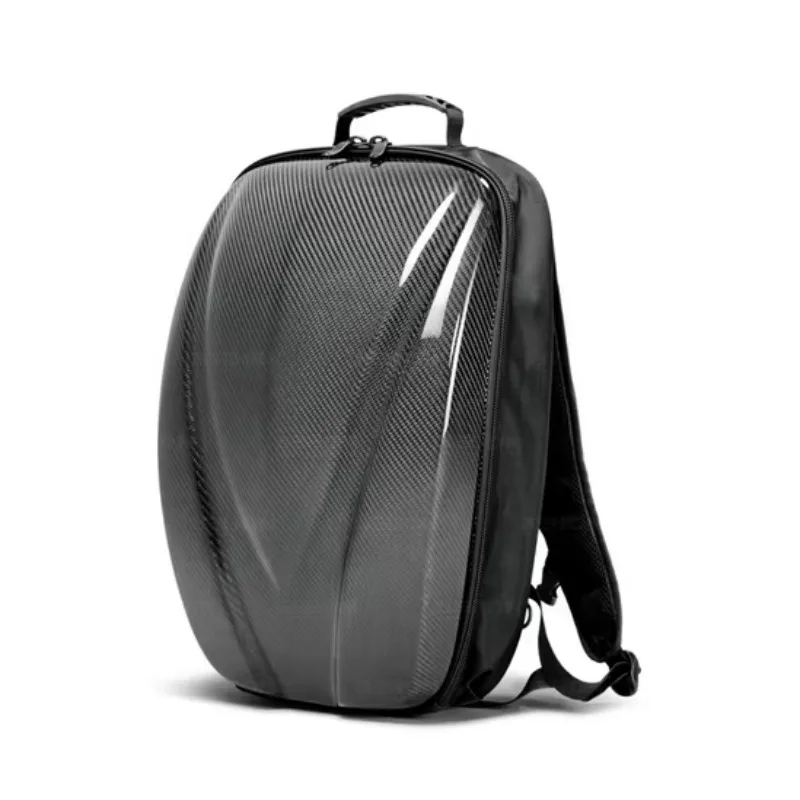 2026 Cu-stom logo Hard Shell Backpack Hard Case Carbon Fiber Motorcycle Backpack Waterproof Backpack
