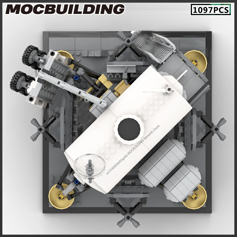 MOC Space Series Scene Model Building Blocks Moon Base Lunar Lander Set mattoni di assemblaggio fai da te collezione di giocattoli creativi Display regalo