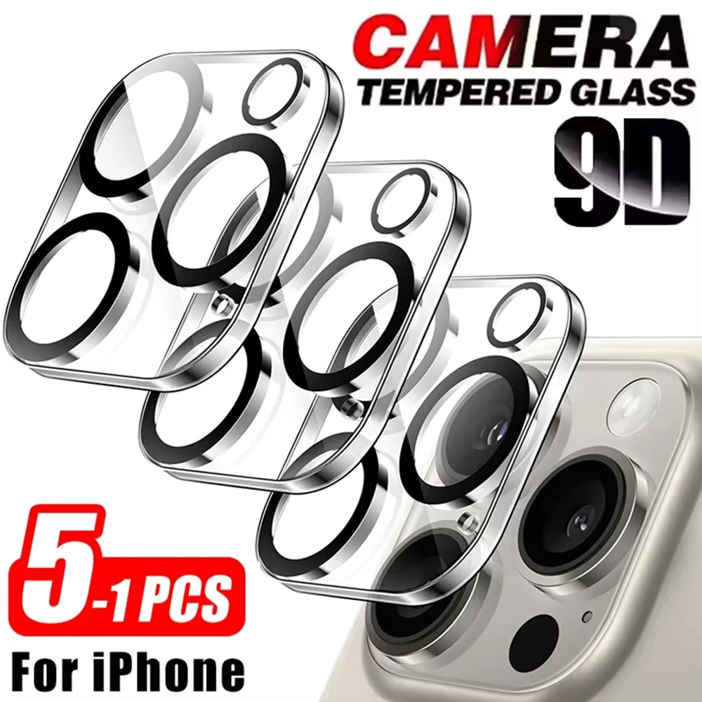 5-1PCS Lens Tempered Glass Film For iPhone Duo 18 17 Pro 16 15 14 13 Pro Max Camera Protector Anti-scratch Protective Lens Film