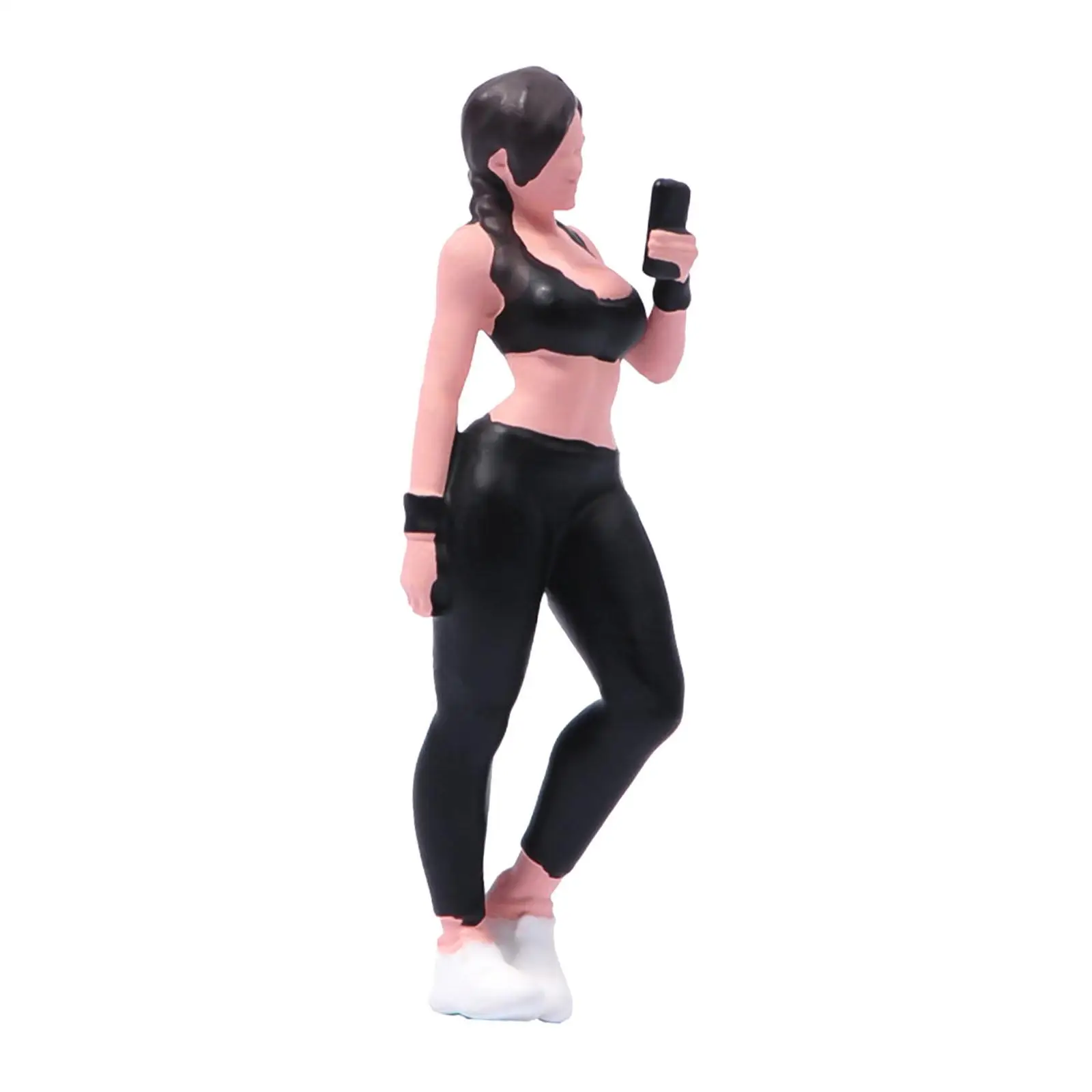 

Micro Landscape Miniature Fitness Girl 1/64 People Figure Resin Model for Train Diorama Scene Setting