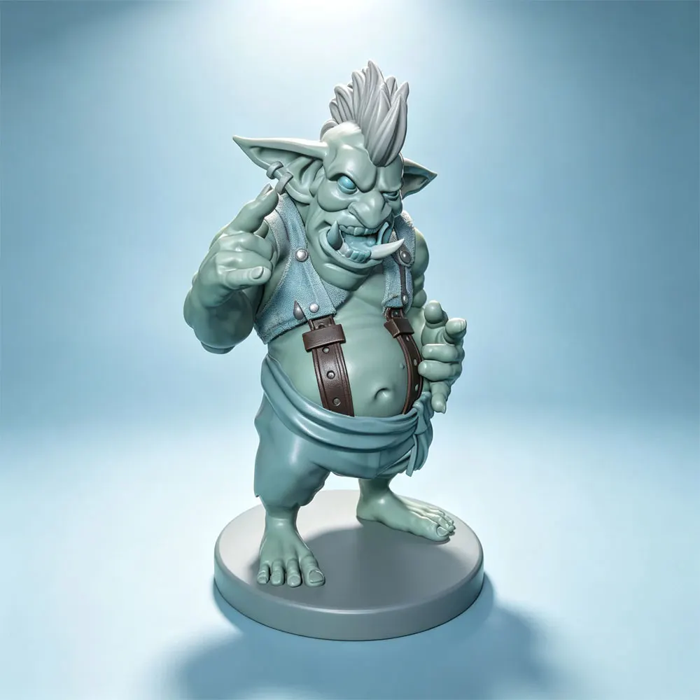 1/24/12/6 Desk ornament，Strong Gobrin, tabletop game war figure, GK mini 3D printed gray model doll DIY doll model, not colored