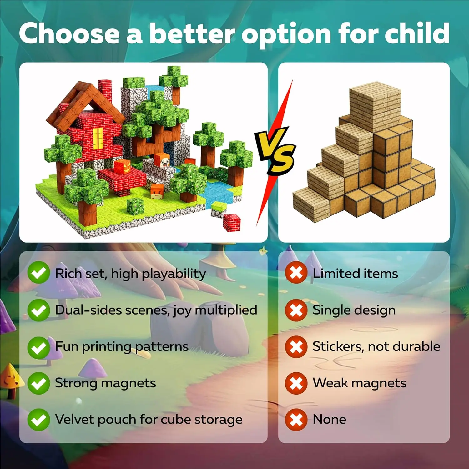 Blocs de Construction magnétiques du monde, jouets sensoriels STEM Montessori pour Kis, ensemble de Construction de cubes magnétiques, cadeau d'anniversaire