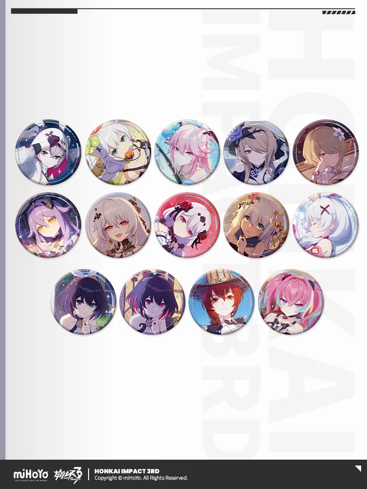 in Presale Honkai Impact 3 Official Merch miHoYo Original CG series badge Complete set of 14