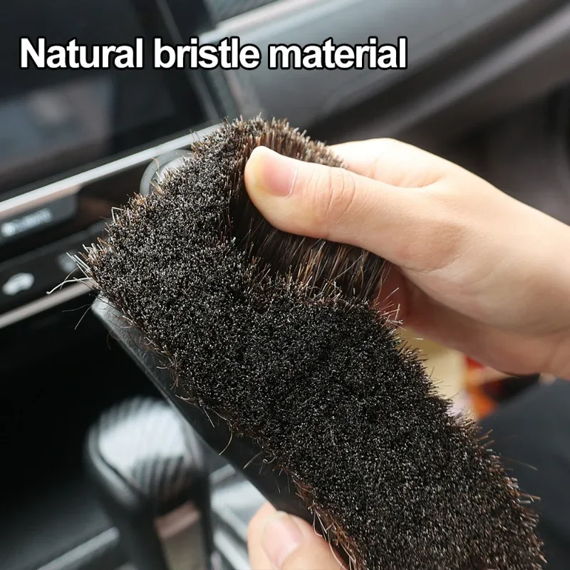 Car Detailing Interior Horse Hair BrushCar Fabric Roof Cleaning BrushLeather Seat Cleaning Long Hair Horse Hair Brush