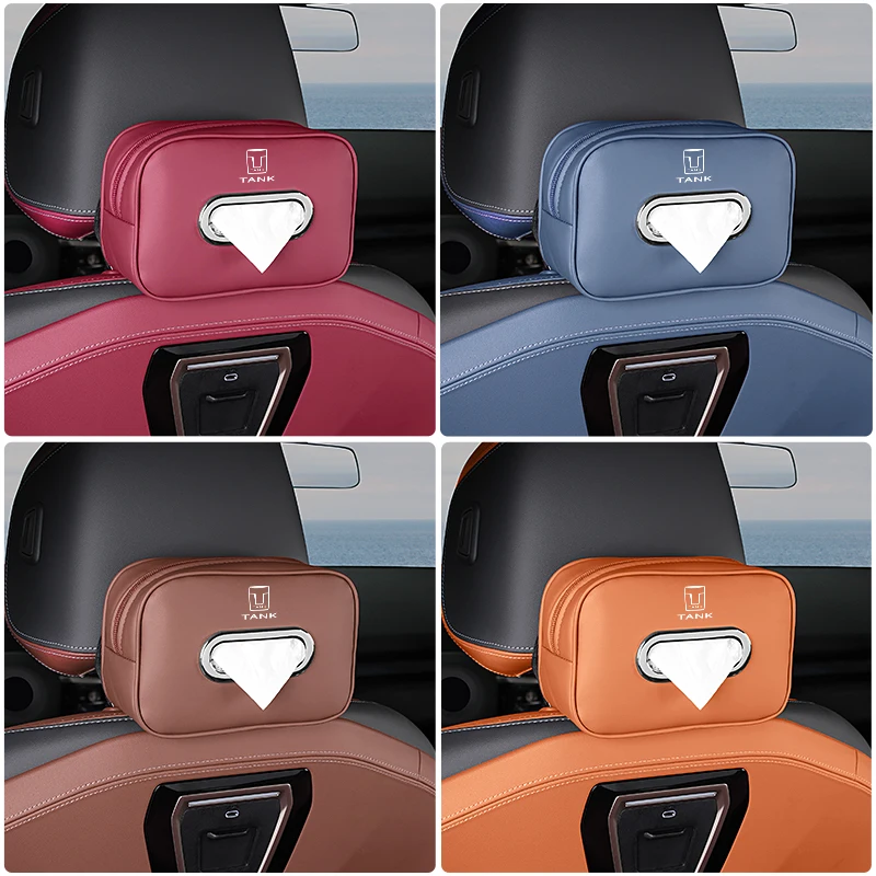 Car Tissue Storage Box Back Seat Napkin Organiser Bag For Great Wall GWM Tank 300 City 300 Border 400 500 PHEV 700 800 Tank500