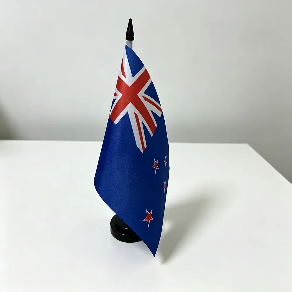 Office Desk Flag of New Zealand Flag 14x21cm polyester Ornaments Flags mini New Zealand Country Desk flag for decoration