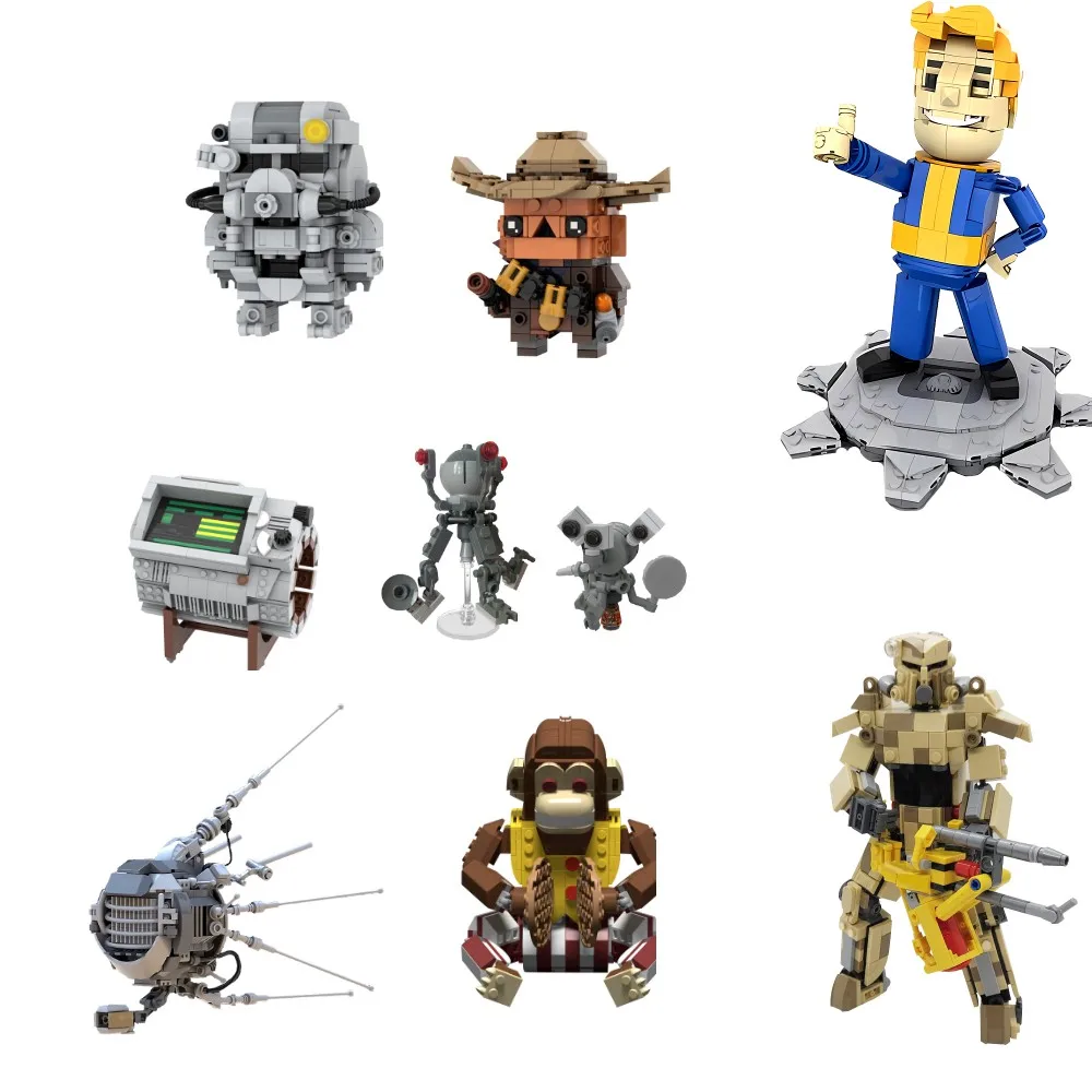 Gobricks MOC T-60 Power Armor Brickheadzs décennie s de Construction Modèle Desert Camo T-45 Power Armor Bricks Mister Handy Toy Kids Gift