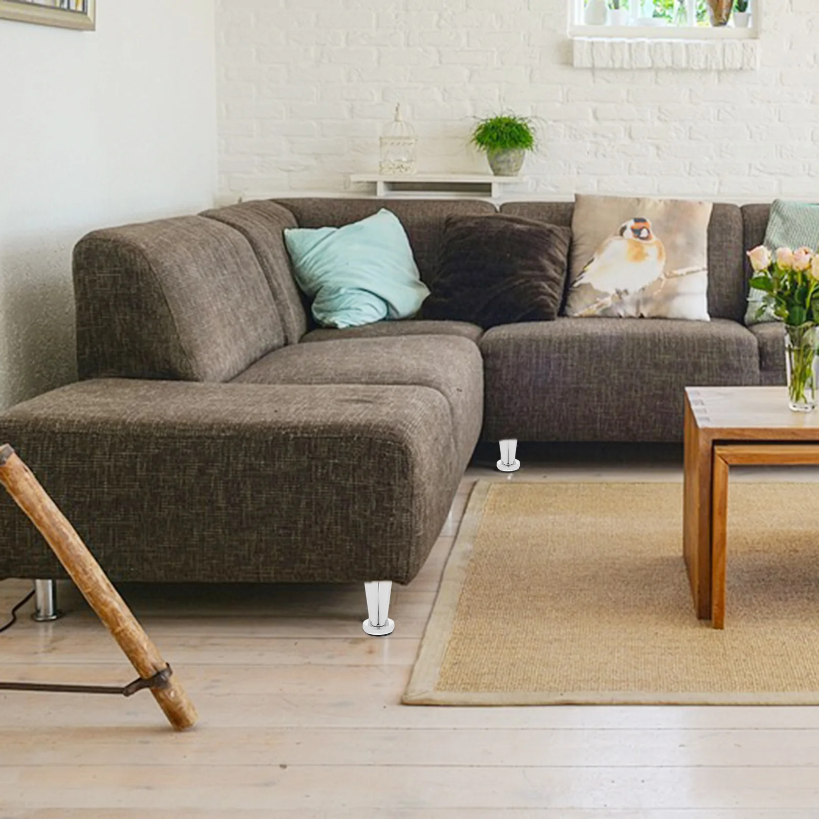 4 قطعة أرجل قطع الأثاث المعدنية الثقيلة كروم أريكة قدم استبدال أرجل الطاولة خزانة مضمد مقعد الأثاث الحديث الناهضون