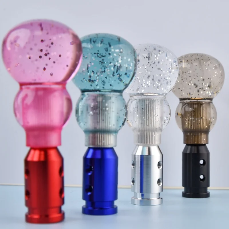 Crystal Multicolor Gear Shift Knob with Extension Rod, Short Gear Lever, for Car Interior Gear Shift Accessories