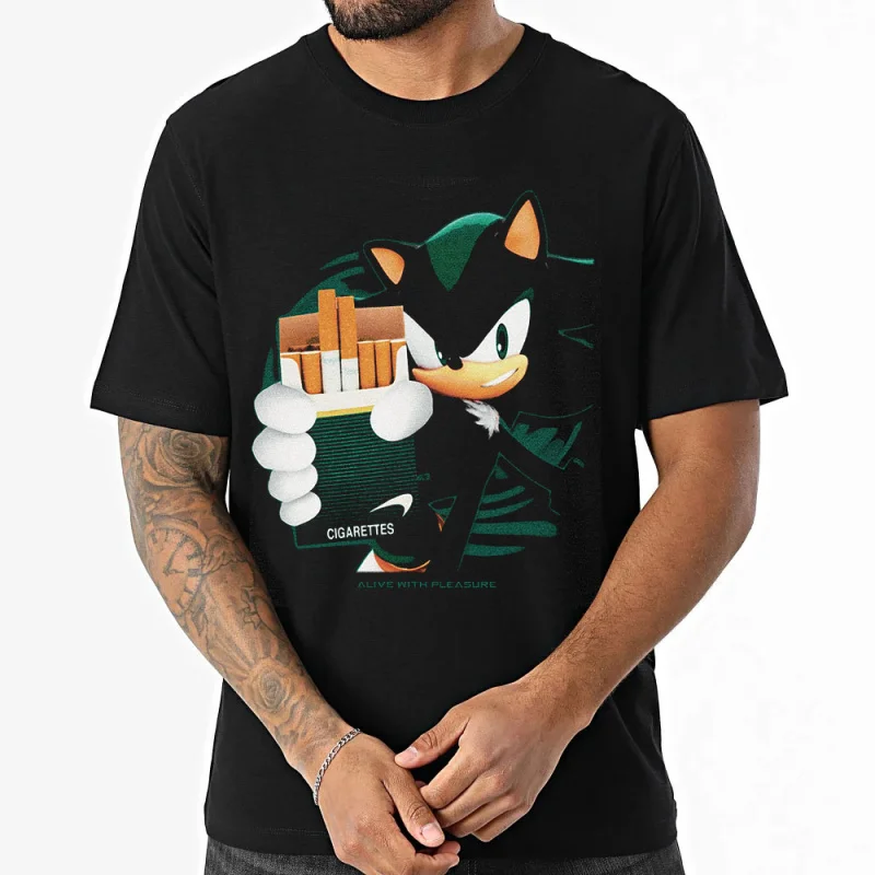

Футболка «Живой с удовольствием» Sonic Adventure, винтажные футболки с рисунком, готический гранж Y2k, эмо-сцена, стильная одежда в стиле Amity Affliction