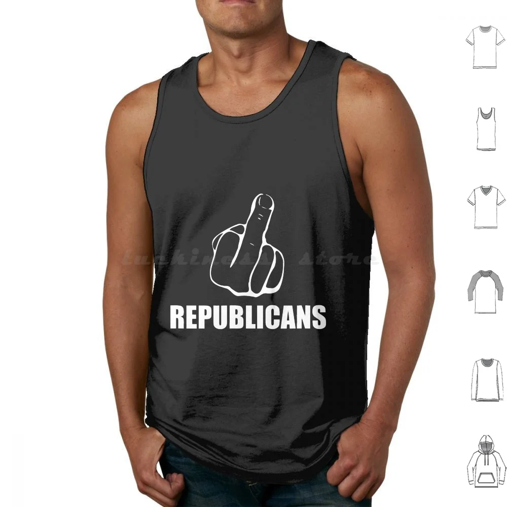 Middle Finger Anti Gop Pro Democrat Anti Republican Tank Tops Vest Sleeveless What Is Black ? ? ? ? Whats The Meaning Of
