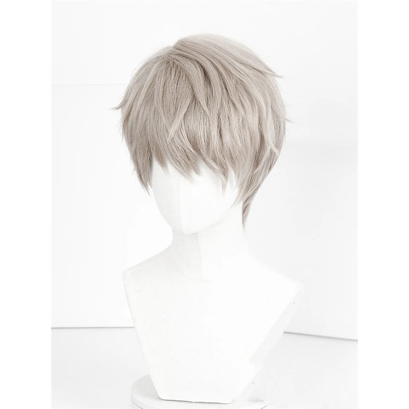 لعبة الحب والمساحة العميقة للرجال شعر مستعار ذو طابع الرصاص للرجال ملابس يومية تتطابق مع حافة مجعدة قليلاً شعر قصير أغطية الرأس لدور Xavier #5