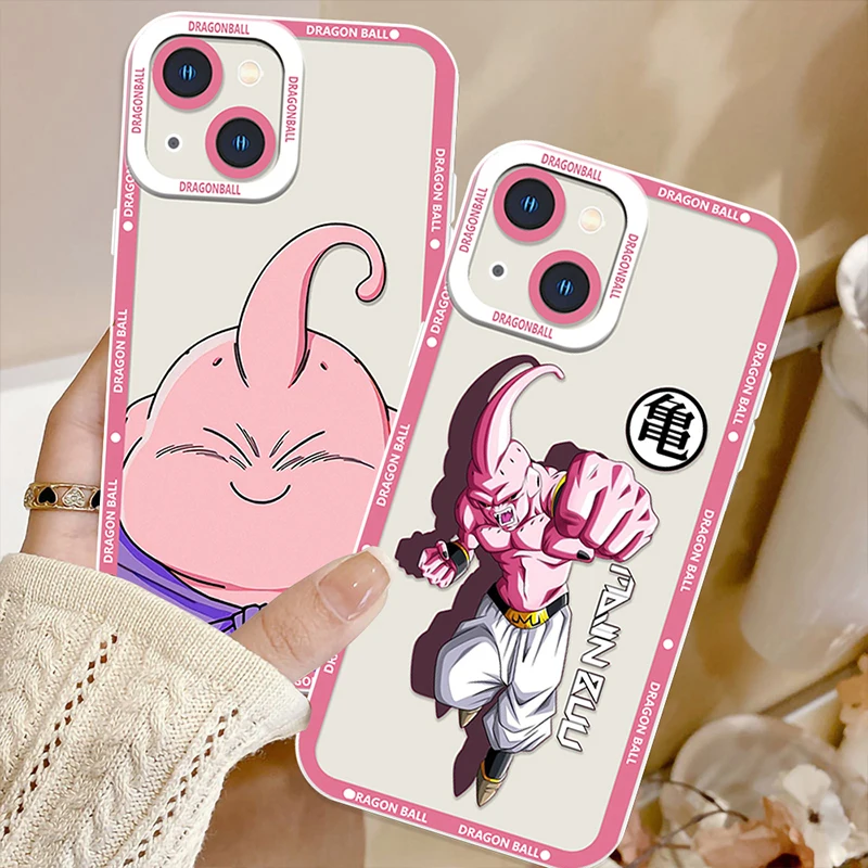 Anime Dragon Ball Majin Buu For iPhone 15 14 13 12 11 Mini XS XR X Pro MAX 8 7 6 Plus SE Angel Eyes Transparent Apple Case