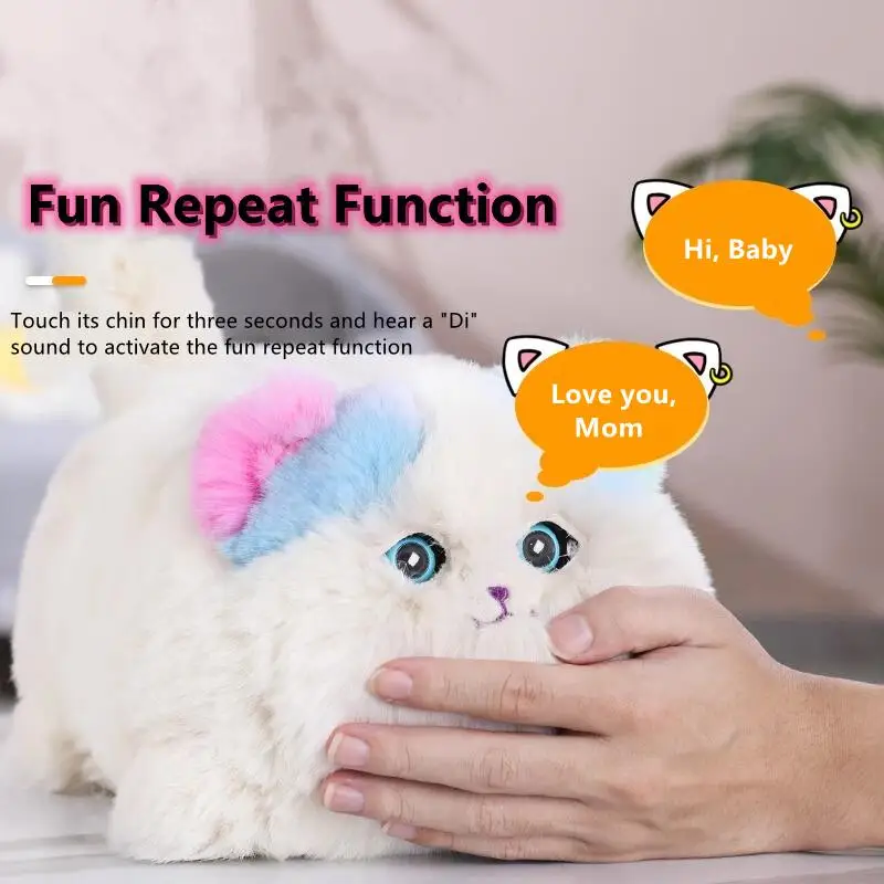 Simulation Interactive Huggy Cat Dogs Realistic Electric Plush Speak Electronic Accompanied Pet Doll Toy Kids Birthday Gifts