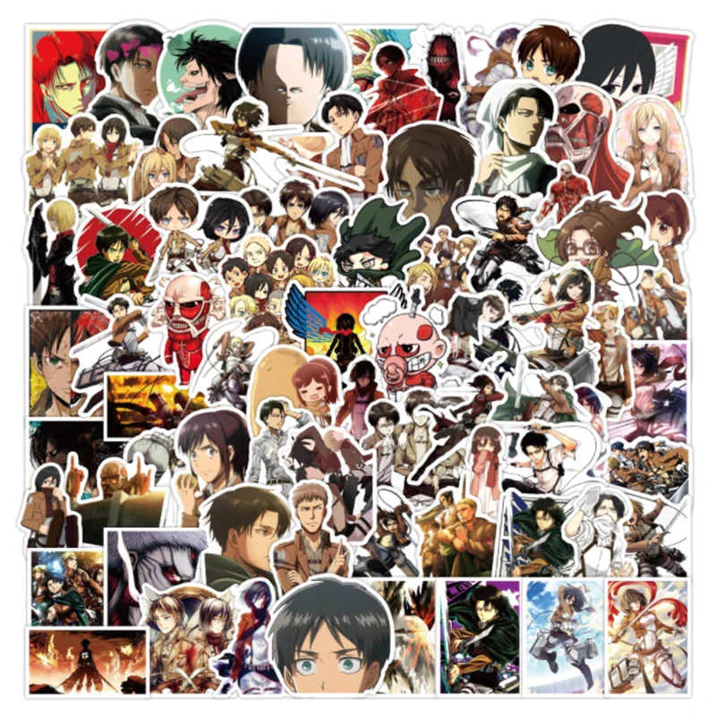 

10/30/50/100pcs Bandai Cartoon Attack Giant Graffiti Stickers Waterproof Cool Helmet Phone Laptop Kids Toys Decorative Sticker