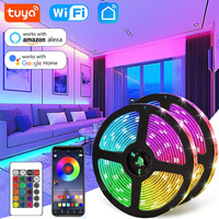 WiFi LED Strip Light Tuya Smart Life Flexible Light Lamp USB Desktop Screen TV BackLight Diode Tape Support Alexa Google