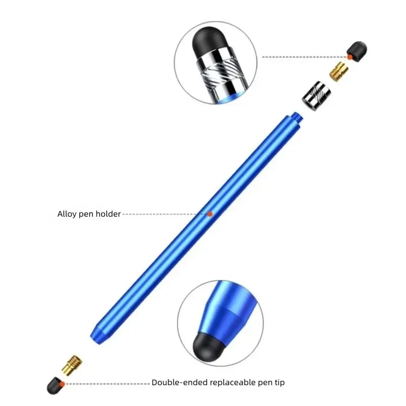 Dual Silicone Tips Touch Screen Pen Universal Tablet Pencil Phone Focus Stylus Pen CMB04