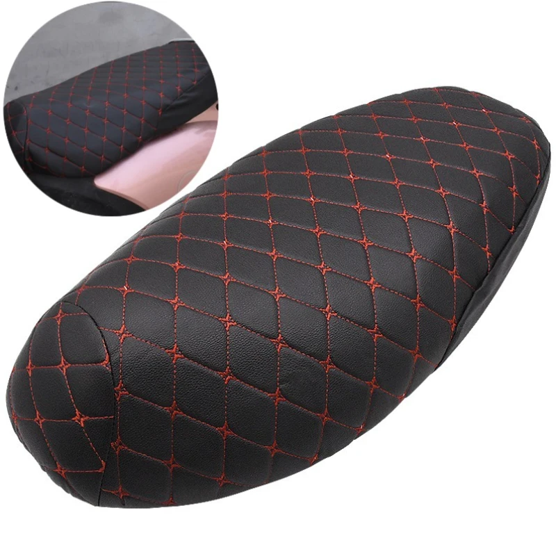 Motorcycle Seat Cushion Cover 3D Mesh Waterproof Seat Cushion Protector Protection Breathable Anti-Skid PU Leather for Scooter