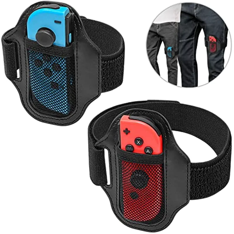 2PC Leg Strap for Switch Sports Play Soccer, for JoyCons Switch OLED Model Controller Game Accessories,Adjustable Elastic Strap