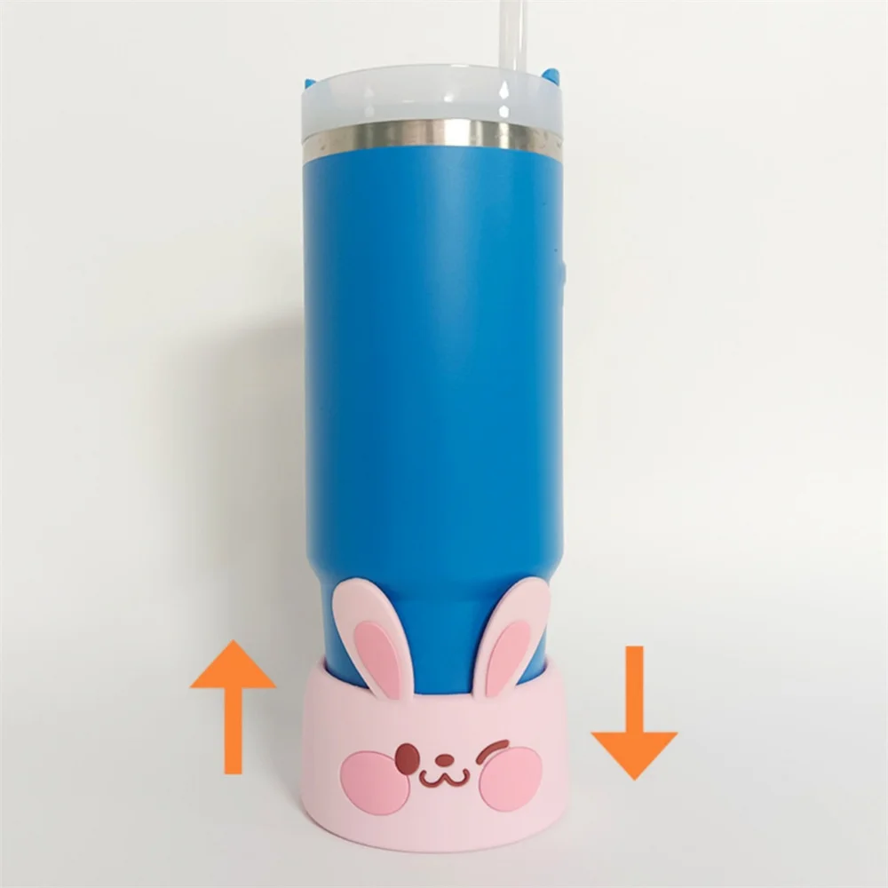Silicone Cup Sleeve Cute Cup Bottom Cover Water Bottle Protector Protective Cup Coaster For Travel Kids Office