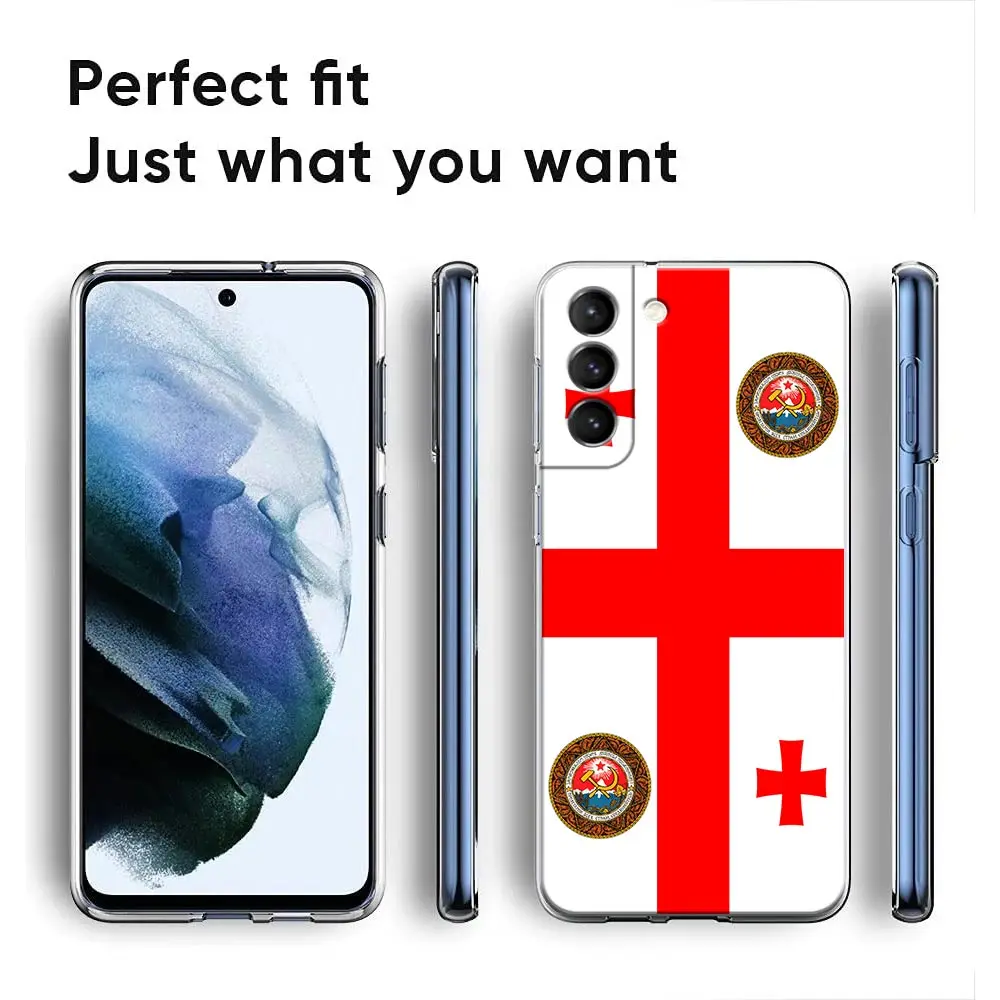 Coat Arms Georgia SSR Clear Samsung S24 Ultra Case For Galaxy S21 S20 FE S22 Ultra S23 S24 Plus Cases Soft Cover Flag of Georgia