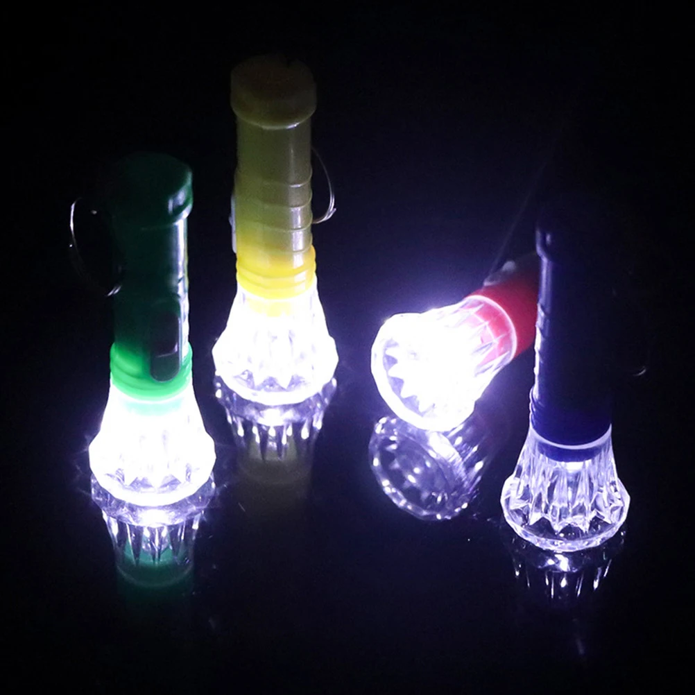 

Mini Flashlight Keychain Plastic Glowing Pendant Child Waterproof Creative Hanging LED Torch Portable Lighting Tool Compact