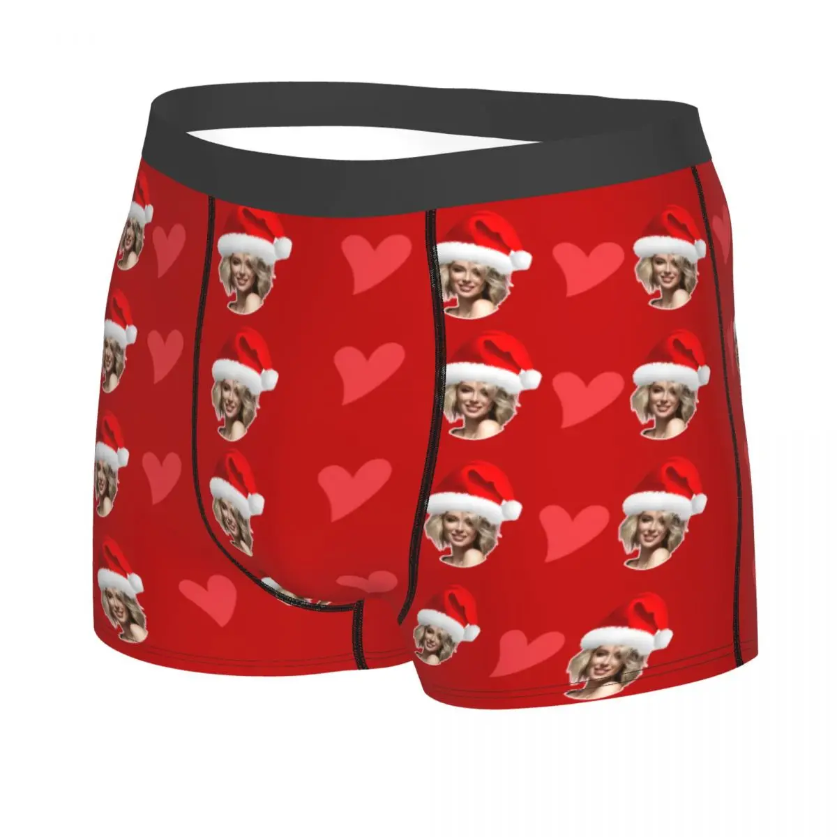 Boxer Christmas Gift Boxer Custom Personalized Face Photo Shorts Panties Briefs Men Long Underwear Polyester Underpants for Male