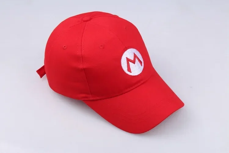 Game Super Luigi Bros Sun Hats Cosplay Costumes Props Baseball Cap Cartoon Fashion Red Kids