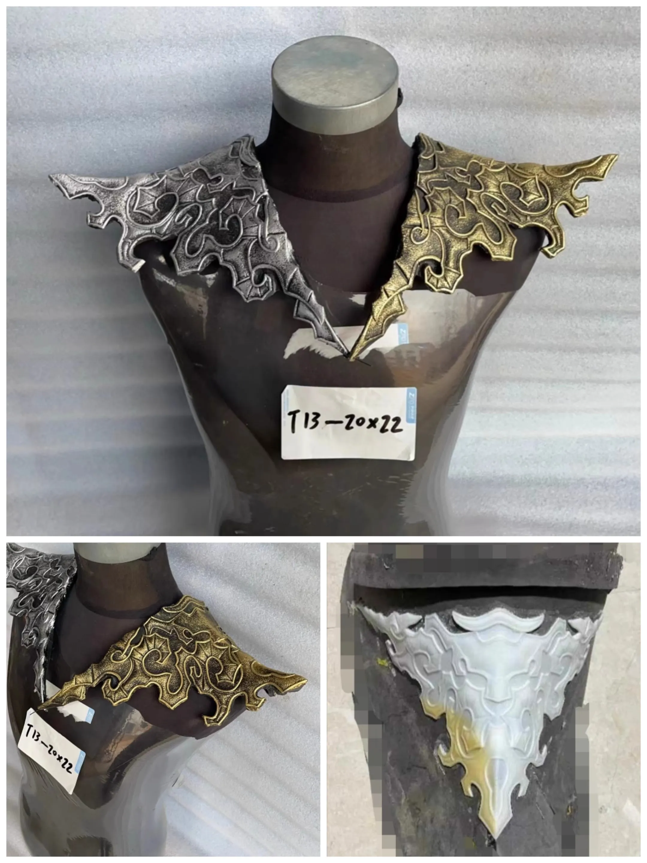 Golden Helmet Armor Shoulder Guards Eva Sponge material Ancient Soldier Performance for Men Cosplay Film television stage props