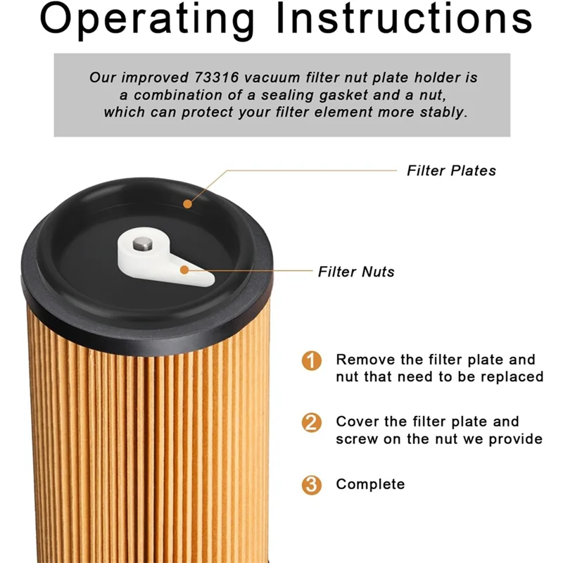 Kit de substituição de porca e placa de filtro de vácuo AAAN-73316 83872 para artesão ridgid vt2565 acessórios vac molhados/secos