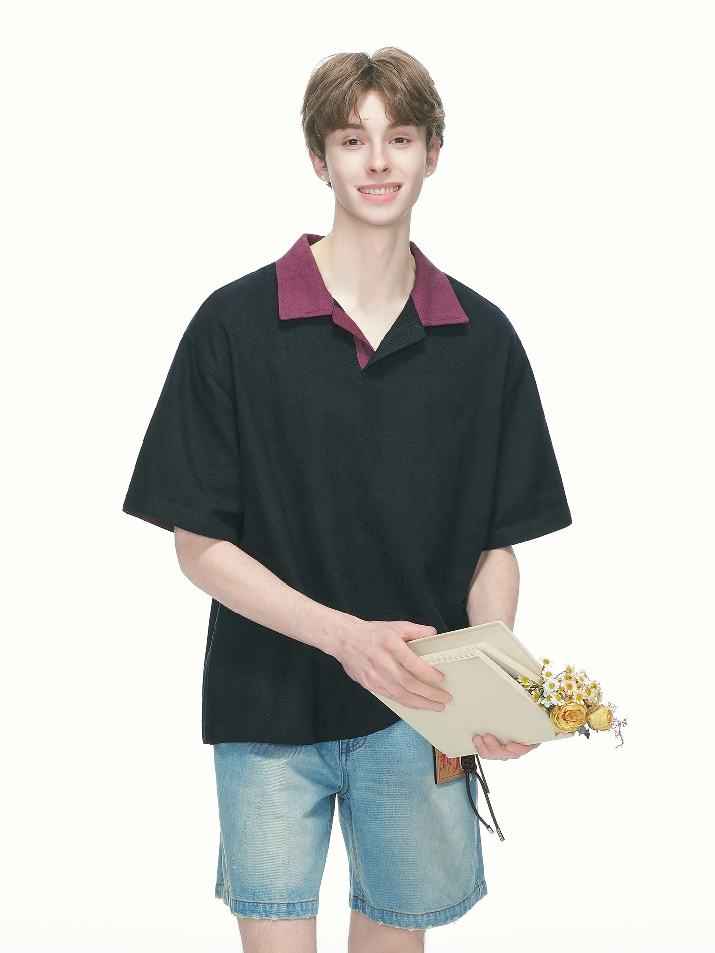 Dream Made Men's Summer Thin Short Sleeve  Shirt O-Neck Linen Blend T-Shirt Breathable Comfortable Youth Fashion Casual Wear