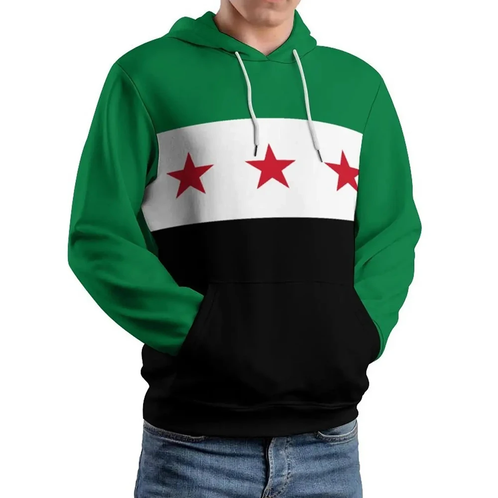 Unisex Autumn 3D Hoodie Syria Flag 1932-1963 Men Women Polyester Harajuku Sweatshirt Pullover Hoodies Casual Dropshiping Custom