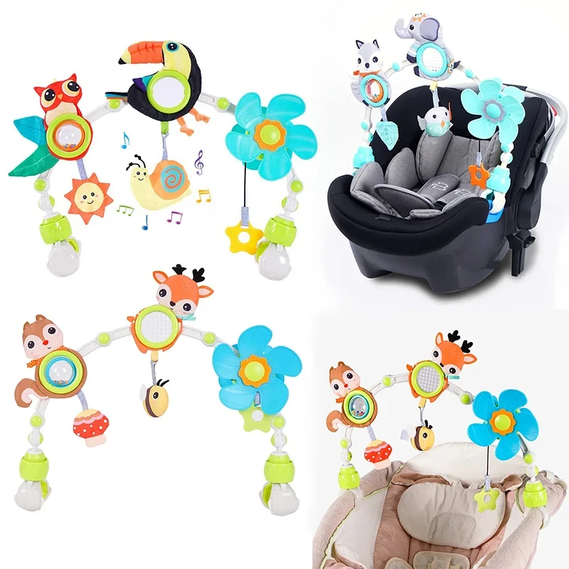 Baby Stroller Arch Toy Infant Travel Car Seat Montessori Toys Crib Accessory Rattles Newborn Sensory Toys Mobile Pram Activity