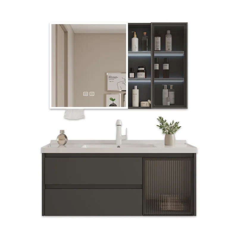 

Bathroom Ceramic Integrated Basin Toilet Drawer Bathroom Cabinet Wash Basin Face Wash Basin Combination Honeycomb Aluminum