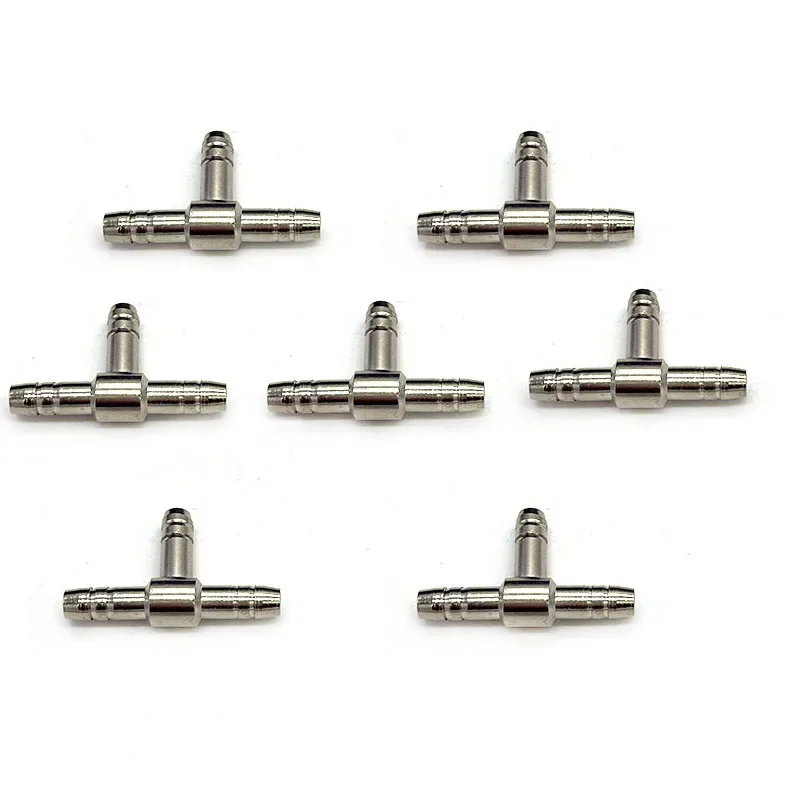 1pcs 4mm Stainless Steel T Shaped Connector 3 ways Aquarium Fish Tank Air Pump Connector Control Valve Air Pipe Tube Accessories