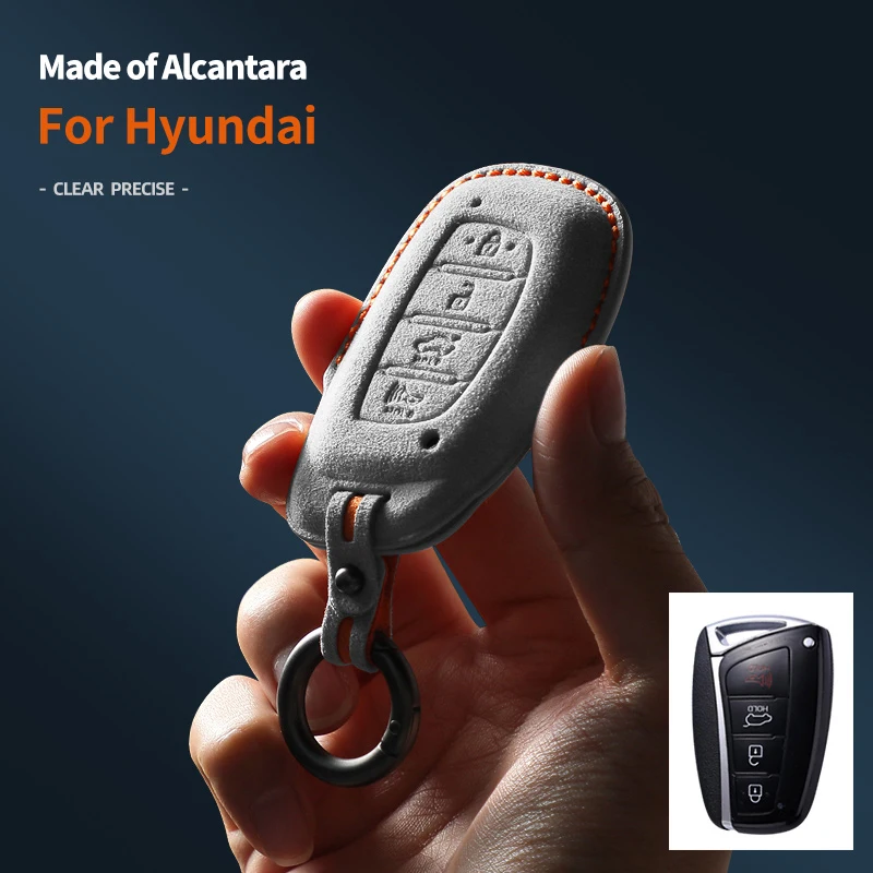 

Car Key Case Cover Holder Buckle Alcantara For Beijing-Hyundai Elantra Mistra Reina Ix35 Tucson Lafesta Accessories