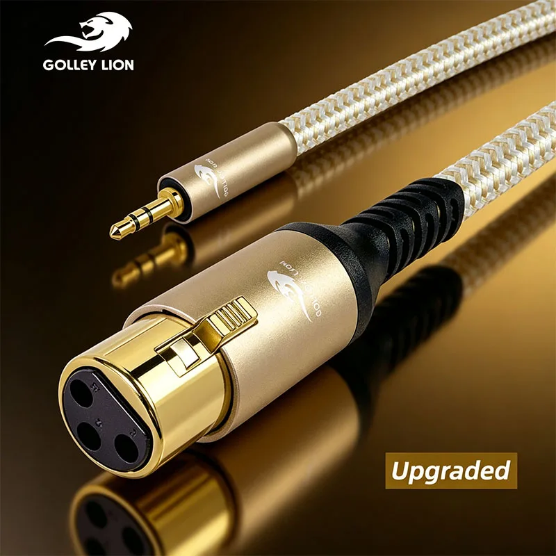 golley-lion-jack-35mm-1-8-to-3-pin-xlr-cable-trs-1-8-inch-aux-stereo-male-to-mini-xlr-female-audio-adapter-cable