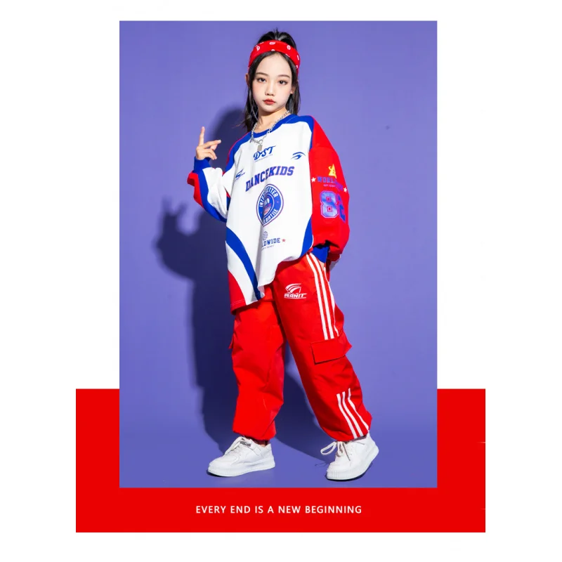 Abiti da ballo hip-hop per bambini Ragazzi Belli ragazze Costumi di danza jazz Pantaloni lunghi a maniche lunghe