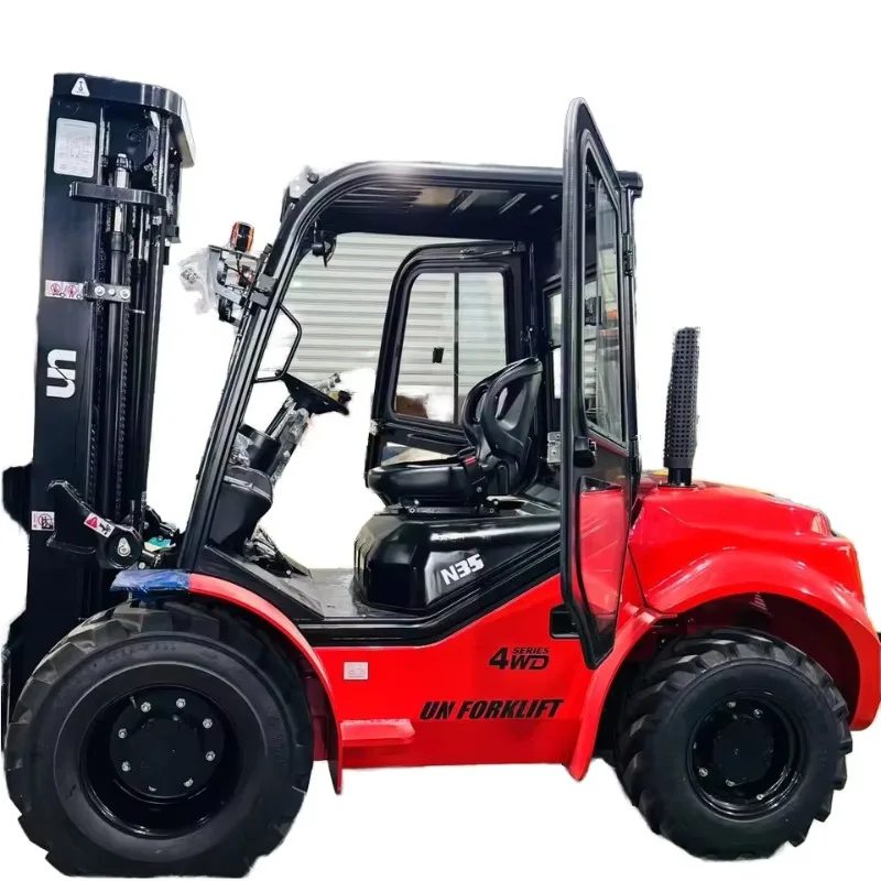 2.5/3.5 Ton 4WD/2WD Rough Terrain Forklift , Euro V, 6m Triplex Mast, Cabin, AC & Suspension Seat Optional